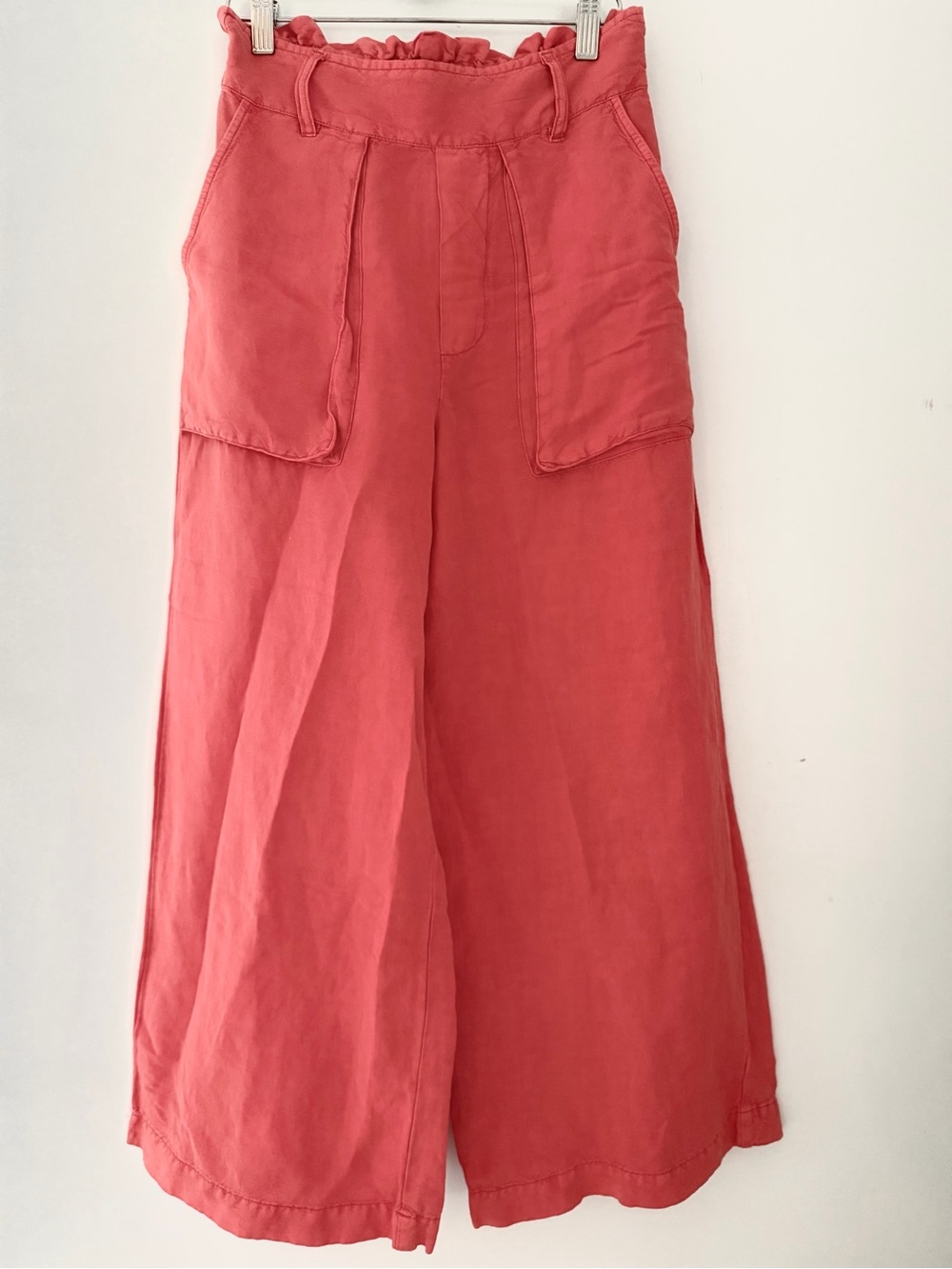 Young Fabulous & Broke Red/Coral Wide-Leg Linen Blend Pants